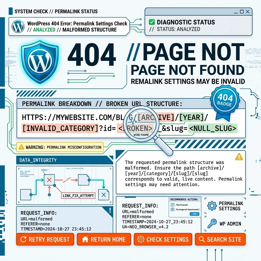 404 Not Found hibák az aloldalakon – Permalinks frissítése