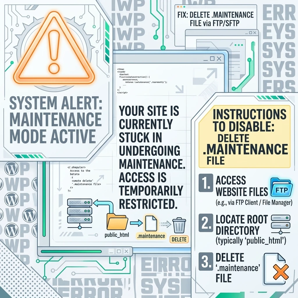 Beragadt karbantartási mód ("Briefly unavailable...") javítása
